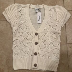 The Drop Women's Cream Short Sleeve Cardigan